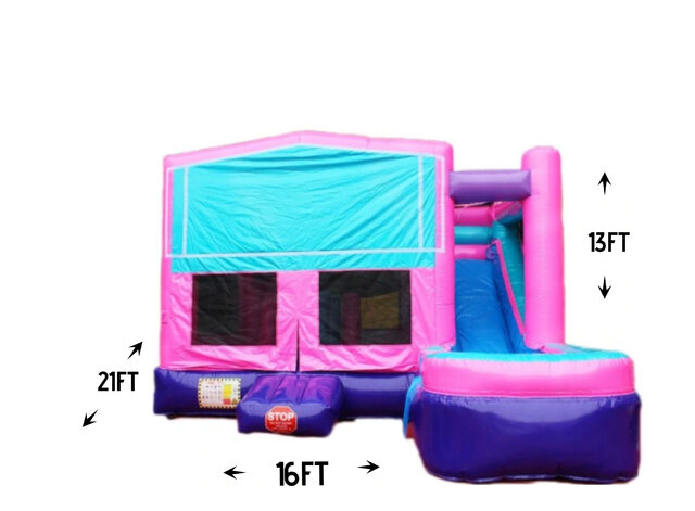 R61 - Glitter Backyard Bounce House With Slide 