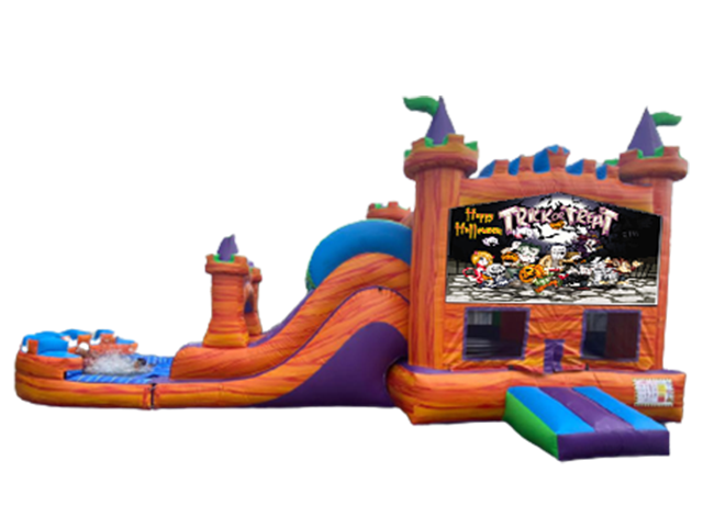  Halloween Bounce House With Double Slide 7