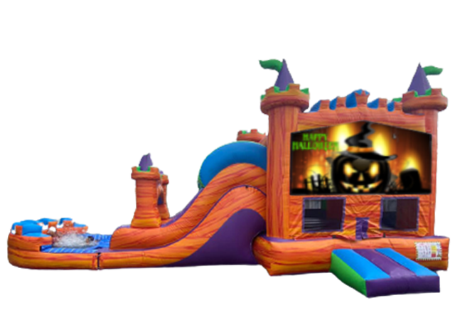  Halloween Bounce House With Double Slide 8