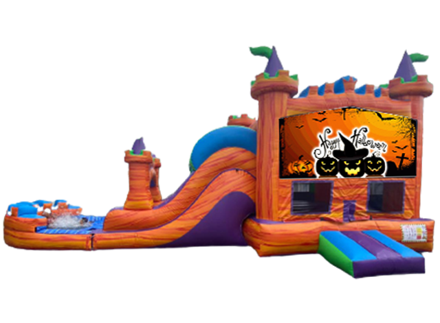  Halloween Bounce House With Double Slide 11
