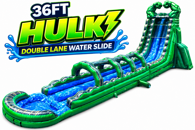 (H1+ H2) - 36 FT Hulk double lane Water Slide