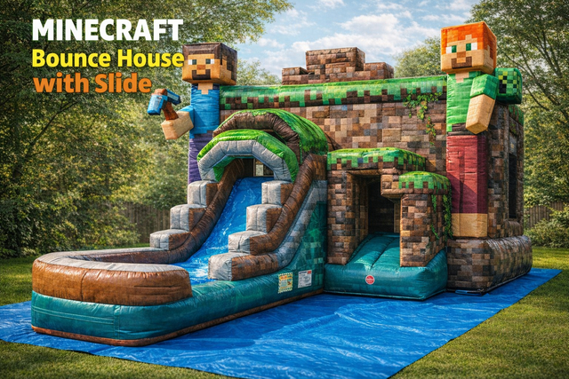 Minecraft Bounce House with Slide