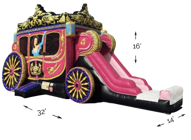 R57 - Princess Carriage Bounce House With Slide