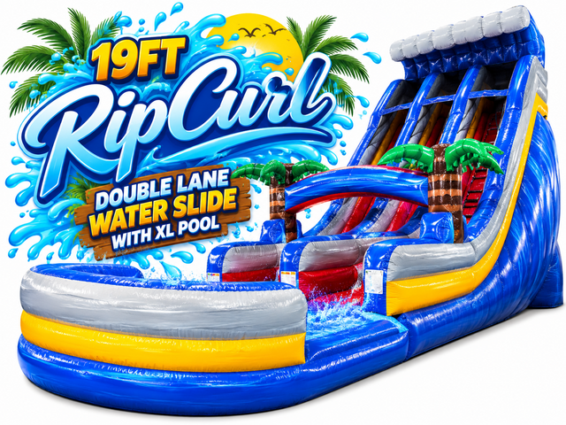 R24 - 19Ft Rip Curl water slide Double Lane Water Slide