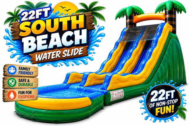R9 - 22 FT South Beach Water Slide With Pool