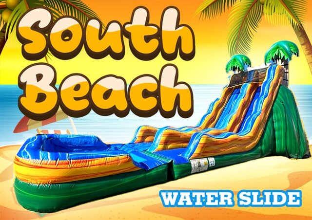 R9 - 22 FT South Beach Water Slide With Pool 