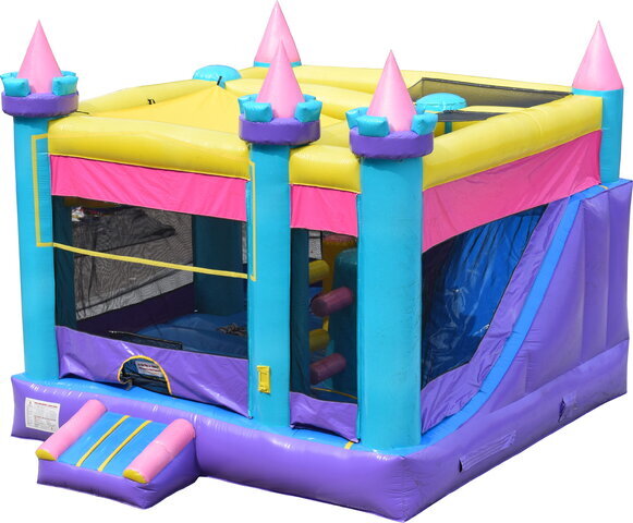 R119 - Sparkles Princess Castle Bounce House with Slide Inside
