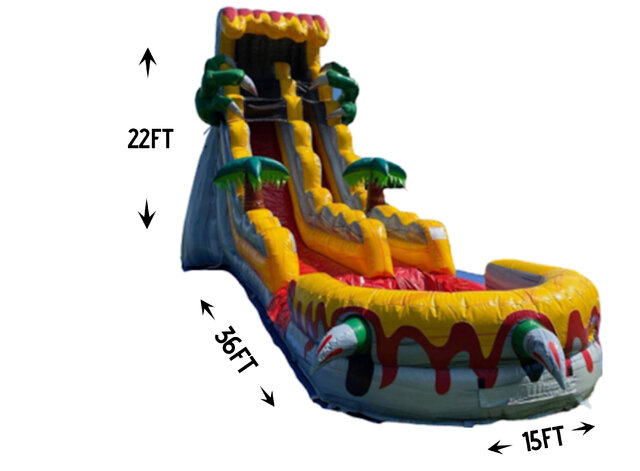 R77 - 22' T Rex Water Slide - Dinosaurus