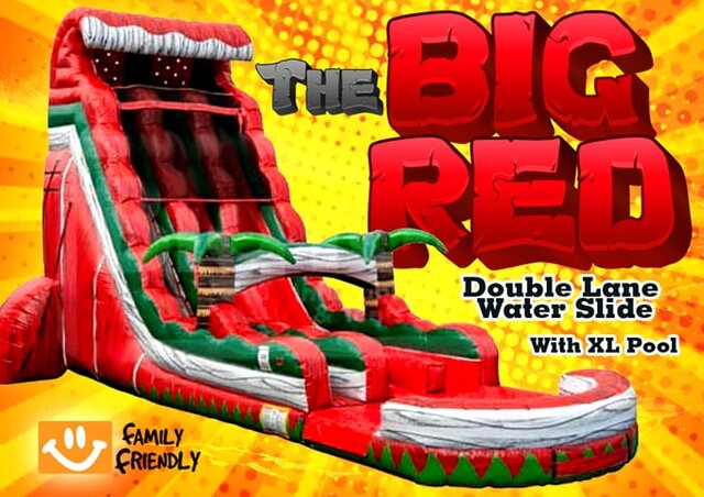 R14 - 27ft The BIG Red Double Lane Water Slide