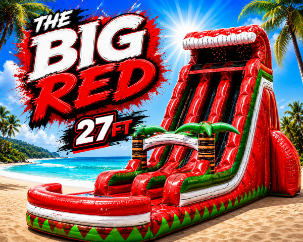 R14 - 27ft The BIG Red Double Lane Water Slide