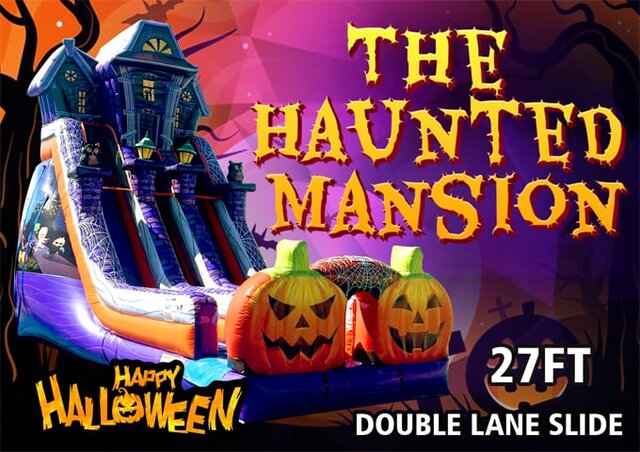 27FT The Haunted Mansion Double Lane Slide 