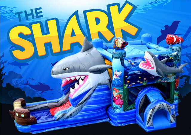 R83 - The Shark Bounce House With Slide 