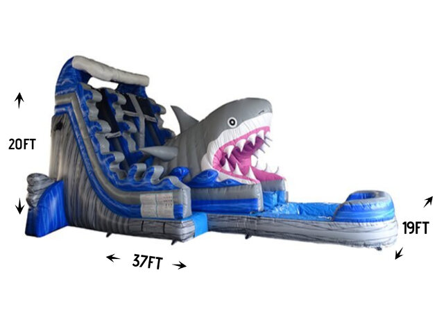 Inflatable shark store water slide