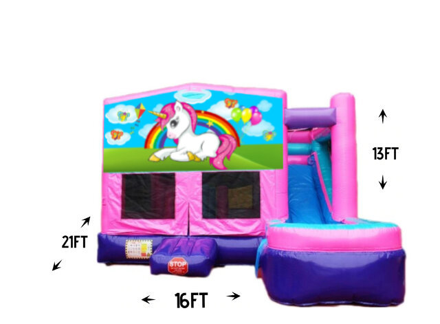 Unicorn Bounce House With Slide 3