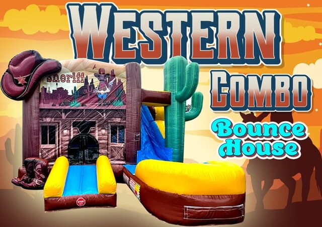 Sheriff Bounce House Slide With Slide 