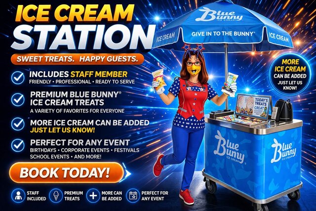 Ice Cream cart with staff member !