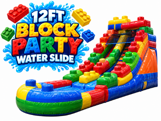 <p style='text-align: center; font-family: Arial, sans-serif;'>
  <span style='font-size: 22px; font-weight: bold; color: #ff6600;'>
    12Ft Block Party Water SlidePerfect for Toddlers 
  </span><br>
  <span style='font-size: 14px; font-weight: bold; color: #0080ff;'>
    🎥 Watch the video below! – R203 (5 & under)
  </span><br>
  <span style='font-size: 14px; font-weight: bold; color: green;'>

  </span>
</p>
