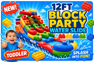 <p style='text-align: center; font-family: Arial, sans-serif;'>
  <span style='font-size: 22px; font-weight: bold; color: #ff6600;'>
    12Ft Block Party Water SlidePerfect for Toddlers 
  </span><br>
  <span style='font-size: 14px; font-weight: bold; color: #0080ff;'>
    🎥 Watch the video below! – R203 (5 & under)
  </span><br>
  <span style='font-size: 14px; font-weight: bold; color: green;'>

  </span>
</p>
