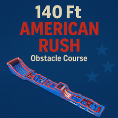 <p style='text-align: center; font-family: Arial, sans-serif;'>
  <span style='font-size: 22px; font-weight: bold; color: #ff6600;'>
    140 Ft American Rush Obstacle Course
  </span><br>
  <span style='font-size: 14px; font-weight: bold; color: #0080ff;'>
    🏃💨 Go big or go home
  </span>
</p>
