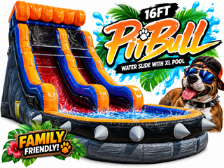 <p style='text-align: center; font-family: Arial, sans-serif;'>
  <span style='font-size: 22px; font-weight: bold; color: #ff6600;'>
    16FT The Pitbull Water Slide 
  </span><br>
  <span style='font-size: 14px; font-weight: bold; color: #0080ff;'>
    🎥 Watch the video below! – R58 (14 & under)
  </span><br>
  <span style='font-size: 14px; font-weight: bold; color: green;'>
    ✅ Free Delivery & Setup
  </span>
</p>

