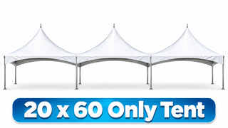<p style='text-align: center; font-family: Arial, sans-serif;'>
  <span style='font-size: 22px; font-weight: bold; color: #ff6600;'>
    20 x 60 High Peak Tent
  </span><br>
  <span style='font-size: 14px; font-weight: bold; color: #0080ff;'>
    (Seats up to 100 to 130 People)
  </span>
</p>
