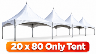 <p style='text-align: center; font-family: Arial, sans-serif;'>
  <span style='font-size: 22px; font-weight: bold; color: #ff6600;'>
    20 x 80 High Peak Tent
  </span><br>
  <span style='font-size: 14px; font-weight: bold; color: #0080ff;'>
    (Seats up to 120 People)
  </span>
</p>
