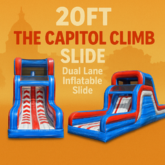 20Ft The Capitol Climb Slide – Dual Lane Inflatable Slide <p><strong><span style='color: #ff00ff;'>Watch Video Inside</span></strong></p>