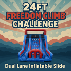 24Ft Freedom Climb Challenge – Dual Lane Inflatable Slide <p><strong><span style='color: #ff00ff;'>Watch Video Inside</span></strong></p>