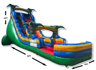 R104 - 25Ft Island Splash Water Slide With XL Pool <p><strong><span style='color: #ff00ff;'>Watch Video Inside</span></strong></p>