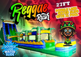 <p style='text-align: center; font-family: Arial, sans-serif;'>
  <span style='font-size: 22px; font-weight: bold; color: #ff6600;'>
    27FT Reggae Rush Double Lane Water Slide with XL Pool (Family Friendly)
  </span><br>
  <span style='font-size: 14px; font-weight: bold; color: #0080ff;'>
    🎥 Watch the video below! – R97+R98
  </span>
</p>
