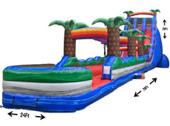 R85/86 - 28Ft Baja Blast Double Lane Water Slide  with XL Pool (Family Friendly) <p><strong><span style='color: #ff00ff;'>Watch Video Inside</span></strong></p>