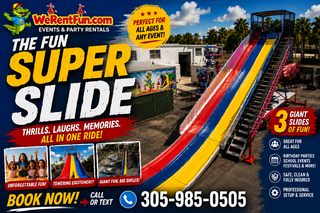 <p style='text-align: center; font-family: Arial, sans-serif;'>
  <span style='font-size: 22px; font-weight: bold; color: #ff6600;'>
  Fun Super Slide
  </span><br>
  <span style='font-size: 14px; font-weight: bold; color: #0080ff;'>
     (Includes Staffing) 🎥 Watch the video below!
  </span>
</p>
