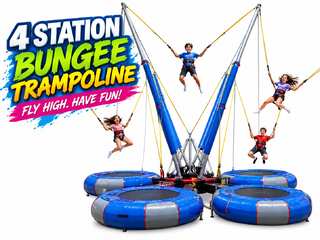 <p style='text-align: center; font-family: Arial, sans-serif;'>
  <span style='font-size: 22px; font-weight: bold; color: #ff6600;'>
    4 Station Bungee Trampoline
  </span><br>
  <span style='font-size: 14px; font-weight: bold; color: #0080ff;'>
     Includes Trained Operator – 🎥 Watch the video below!
  </span>
</p>
