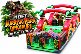 <p style='text-align: center; font-family: Arial, sans-serif;'>
  <span style='font-size: 22px; font-weight: bold; color: #ff6600;'>
    40FT Jurassic Park Dinosaur Obstacle Course
  </span><br>
  <span style='font-size: 14px; font-weight: bold; color: #0080ff;'>
    🎥 Watch the video below! – (A) – R48
  </span><br>
  <span style='font-size: 14px; font-weight: bold; color: green;'>
    ✅ Free Delivery & Setup
  </span>
</p>
