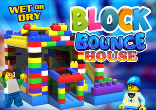 R95/96 - Blocks Bounce House With Slide (Wet or Dry)<p><strong><span style='color: #ff00ff;'>Watch Video Inside</span></strong></p>
