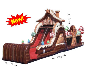 47FT Gingerbread House Obstacle Course(Wet & Dry)  <p><strong><span style='color: #ff00ff;'>Watch Video Inside</span></strong></p>