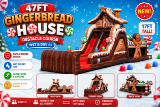 <p style='text-align: center; font-family: Arial, sans-serif;'>
  <span style='font-size: 22px; font-weight: bold; color: #ff6600;'>
    47FT Gingerbread House Obstacle Course (Wet & Dry)
  </span><br>
  <span style='font-size: 14px; font-weight: bold; color: #0080ff;'>
    🎥 Watch the video below! – S25
  </span>
</p>
