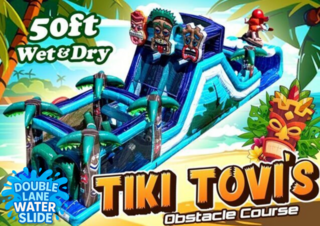 <p style='text-align: center; font-family: Arial, sans-serif;'>
  <span style='font-size: 22px; font-weight: bold; color: #ff6600;'>
    50FT Tiki Tovi Obstacle Course
  </span><br>
  <span style='font-size: 14px; font-weight: bold; color: #0080ff;'>
    🎥 Watch the video below! – Wet/Dry – R13
  </span>
</p>
