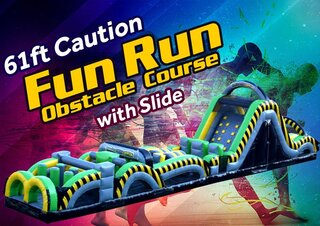 61' Caution Fun Run Obstacle Course with Slide w/ Slide (B and C)