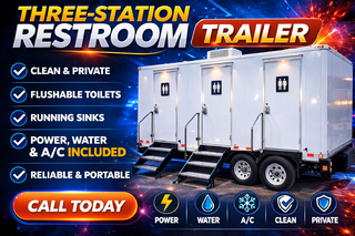 <p style='text-align: center; font-family: Arial, sans-serif;'>
  <span style='font-size: 22px; font-weight: bold; color: #ff6600;'>
    Bathroom Trailer
  </span><br>
  <span style='font-size: 14px; font-weight: bold; color: #0080ff;'>
    🎥 Watch the video below!
  </span>
</p>