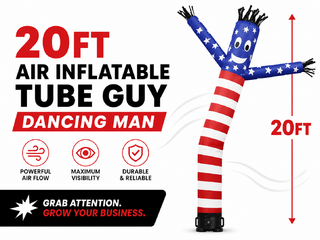 <p style='text-align: center; font-family: Arial, sans-serif;'>
  <span style='font-size: 22px; font-weight: bold; color: #ff6600;'>
    American - 20ft Air Inflatable Tube Guy Puppet Dancing Man
  </span><br>
  <span style='font-size: 14px; font-weight: bold; color: #0080ff;'>
    ⚡ Customer responsible for refueling generators
  </span>
</p>