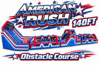 <p style='text-align: center; font-family: Arial, sans-serif;'>
  <span style='font-size: 22px; font-weight: bold; color: #ff6600;'>
   140ft American Rush Obstacle Course
  </span><br>
  <span style='font-size: 14px; font-weight: bold; color: #0080ff;'>
    🎥 Watch the video below! 
  </span><br>
  <span style='font-size: 14px; font-weight: bold; color: green;'>
    ✅ Free Delivery & Setup
  </span>
</p>
