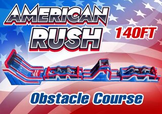 <p style='text-align: center; font-family: Arial, sans-serif;'>
  <span style='font-size: 22px; font-weight: bold; color: #ff6600;'>
    140 Ft American Rush Obstacle Course
  </span><br>
  <span style='font-size: 14px; font-weight: bold; color: #0080ff;'>
    🏃💨 Go big or go home
  </span>
</p>
