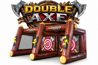 <p style='text-align: center; font-family: Arial, sans-serif;'>
  <span style='font-size: 22px; font-weight: bold; color: #ff6600;'>
    Double Axe Throw Inflatable Rental (Two Players)
  </span><br>
  <span style='font-size: 14px; font-weight: bold; color: #0080ff;'>
    🎥 Watch the video below! – R70
  </span>
</p>
