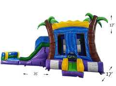 R112 - Bahama Bounce House With Double Lane Slide (Wet & Dry)