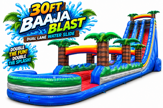 <p style='text-align: center; font-family: Arial, sans-serif;'>
  <span style='font-size: 22px; font-weight: bold; color: #ff6600;'>
    30FT Baja Blast Double Lane Water Slide
  </span><br>
  <span style='font-size: 14px; font-weight: bold; color: #0080ff;'>
    🎥 Watch the video below! – R85+R86
  </span><br>
  <span style='font-size: 14px; font-weight: bold; color: green;'>
    ✅ Free Delivery & Setup
  </span>
</p>

