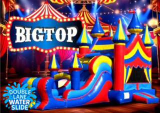 <p style='text-align: center; font-family: Arial, sans-serif;'>
  <span style='font-size: 22px; font-weight: bold; color: #ff6600;'>
 Big Top Bounce House With Double Lane Slide
  </span><br>
  <span style='font-size: 14px; font-weight: bold; color: #0080ff;'>
    🎥 Watch the video below! – Wet/Dry – R52
  </span>
</p>
