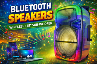 <p style='text-align: center; font-family: Arial, sans-serif;'>
  <span style='font-size: 22px; font-weight: bold; color: #ff6600;'>
   Bluetooth Speaker 
  </span><br>
  <span style='font-size: 14px; font-weight: bold; color: #0080ff;'>
 15' Subwoofer
  </span>
</p>
