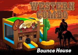 Sheriff Bounce House Slide With Slide 