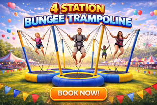 <p style='text-align: center; font-family: Arial, sans-serif;'>
  <span style='font-size: 22px; font-weight: bold; color: #ff6600;'>
    4 Station Bungee Trampoline
  </span><br>
  <span style='font-size: 14px; font-weight: bold; color: #0080ff;'>
     Includes Trained Operator – 🎥 Watch the video below!
  </span>
</p>
